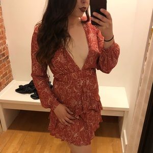 Sage The Label Floral V Neck Dress Large